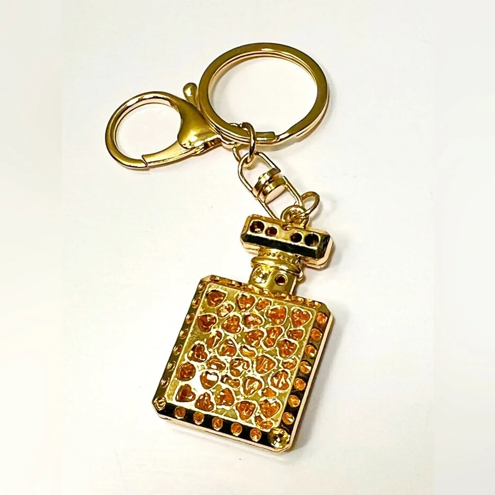 Gold Crystal Parfum N°5 Keychain/Bag Charm